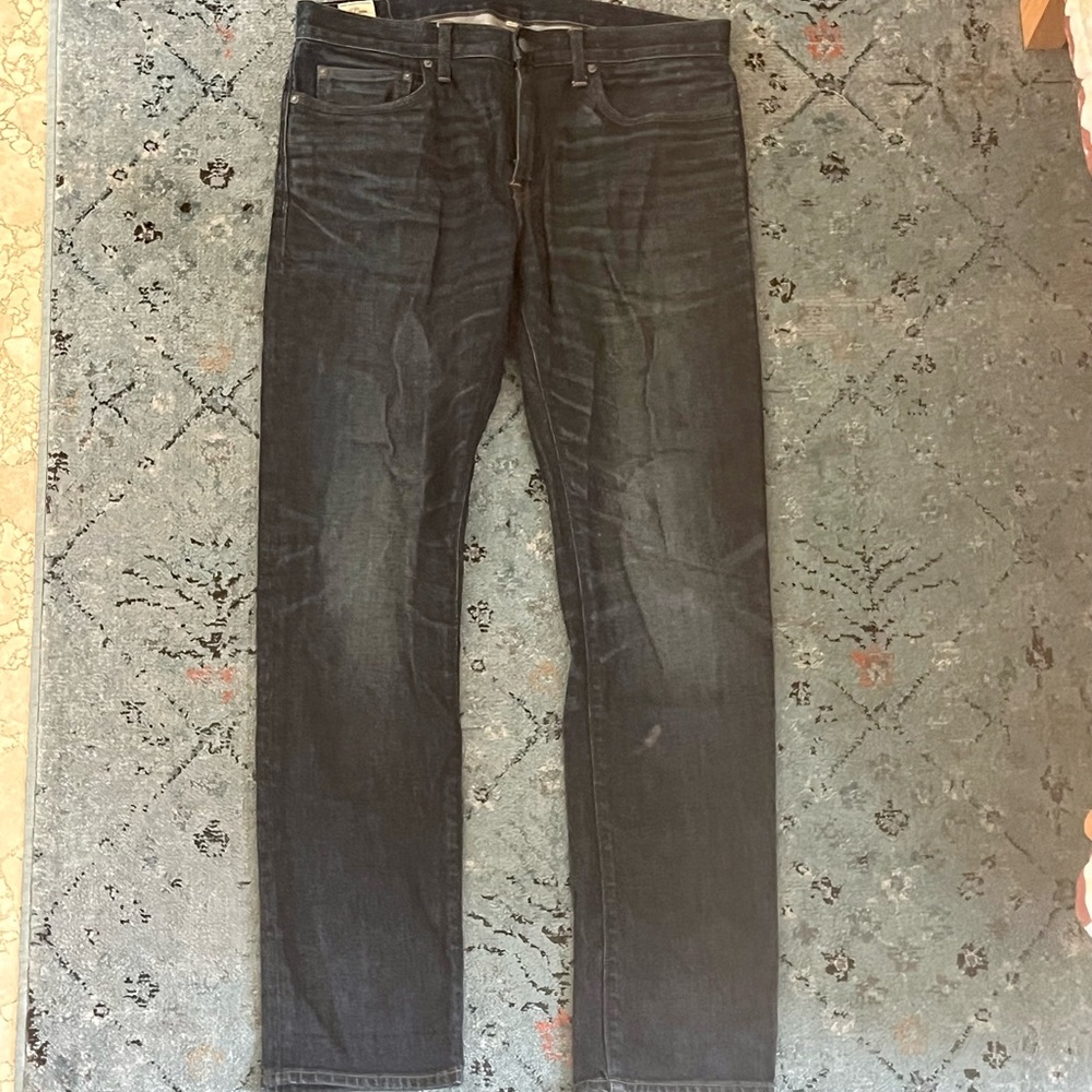 J. Crew Men's Dark Blue Slim Straight Jeans